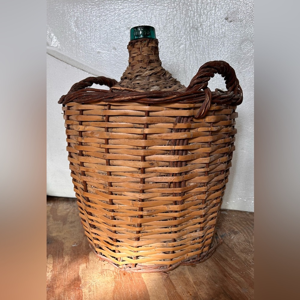 Vintage Viresa wicker demijohn